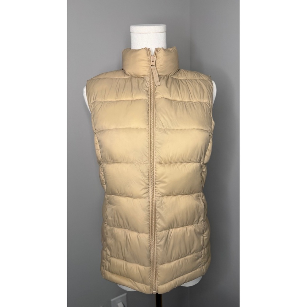 Love Tree Womens Tan Ultra Light Packable Puffer Vest Beige Size Medium NEW